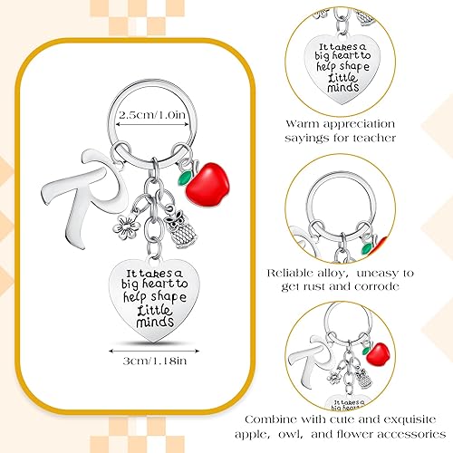 Miniatura 2 de Juego de regalo de agradecimiento para profesores, llavero para profesores con inicial, kit de bolsa de maquillaje, juego de bolsa de regalo de