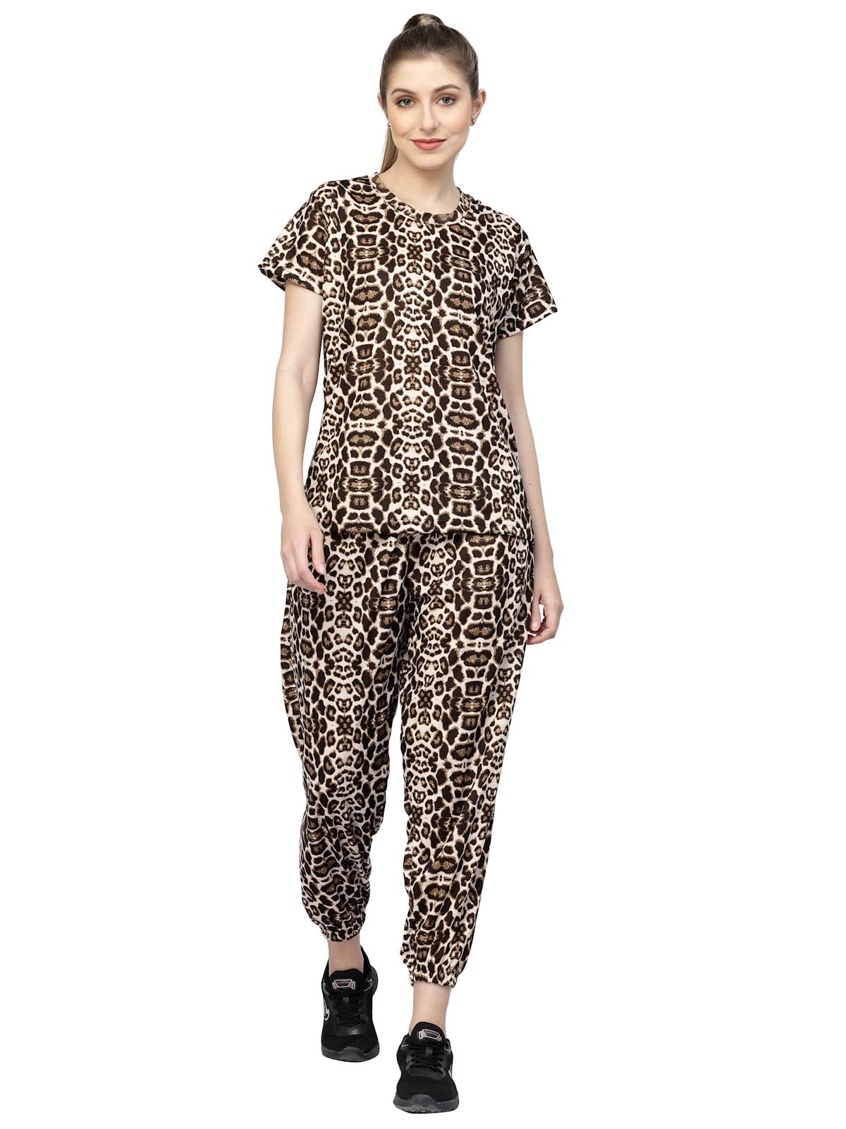 uzarus Women's Pajama Set | Animal Print Tie-Dye Night Suit Set| Lounge Wear| Full Pair Set for Women| Outfit for Girls| Nightwear| Tracking| Outdoor Pajama Set-picture-28