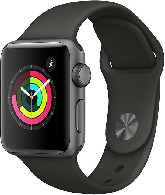 Apple Watch Series 3 (GPS, 38mm) - Space Grey Aluminium Case with Grey Sport Band (Renewed)