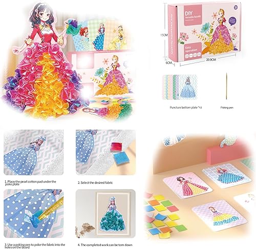 Miniatura 4 de Mystoneer Poke Art Kits para niños, Frenesí de arte de tela para niños, juego de arte de tela encantada para niñas de 4 a 8, 6 a 8, 8 a 12, 5, 6, 7,