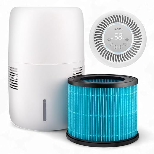 Humea Smart Evaporative Humidifier with WiFi & App Control - 3L Tank, 4 Speeds, 300ml/h - Quiet, Mist-Free, No White Dust - Nightlight - For Allergies, Dry Skin, Better Sleep - White
