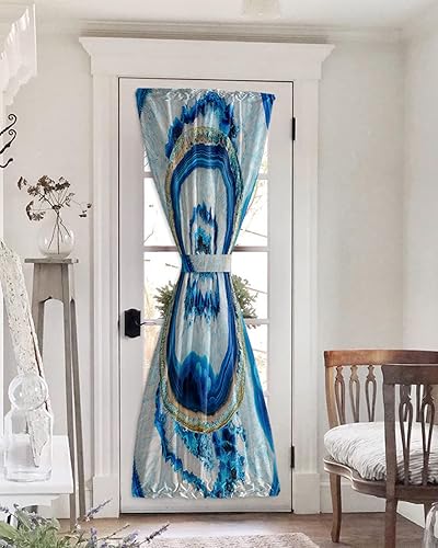 Miniatura 8 de OComster Dog Paws Prints - Cortinas opacas para puerta de ventana cortinas rústicas de puerta francesa cortinas de madera turquesa para puerta de