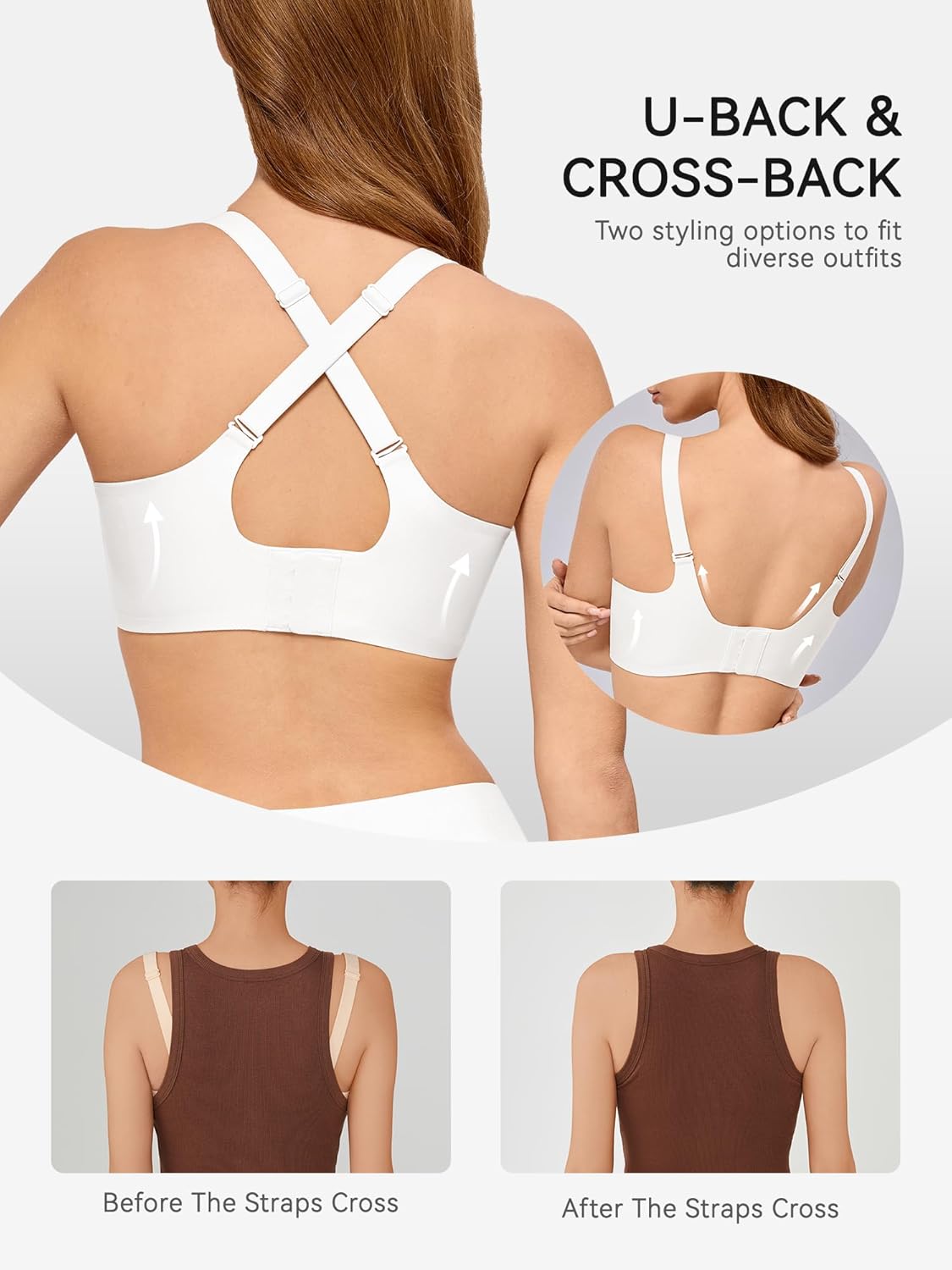 LUCKMEEY Bras for Women No Underwire Wireless Bras - Seamless Push Up Full Coverage Bralettes Comfortable Everyday Bra - Image 3