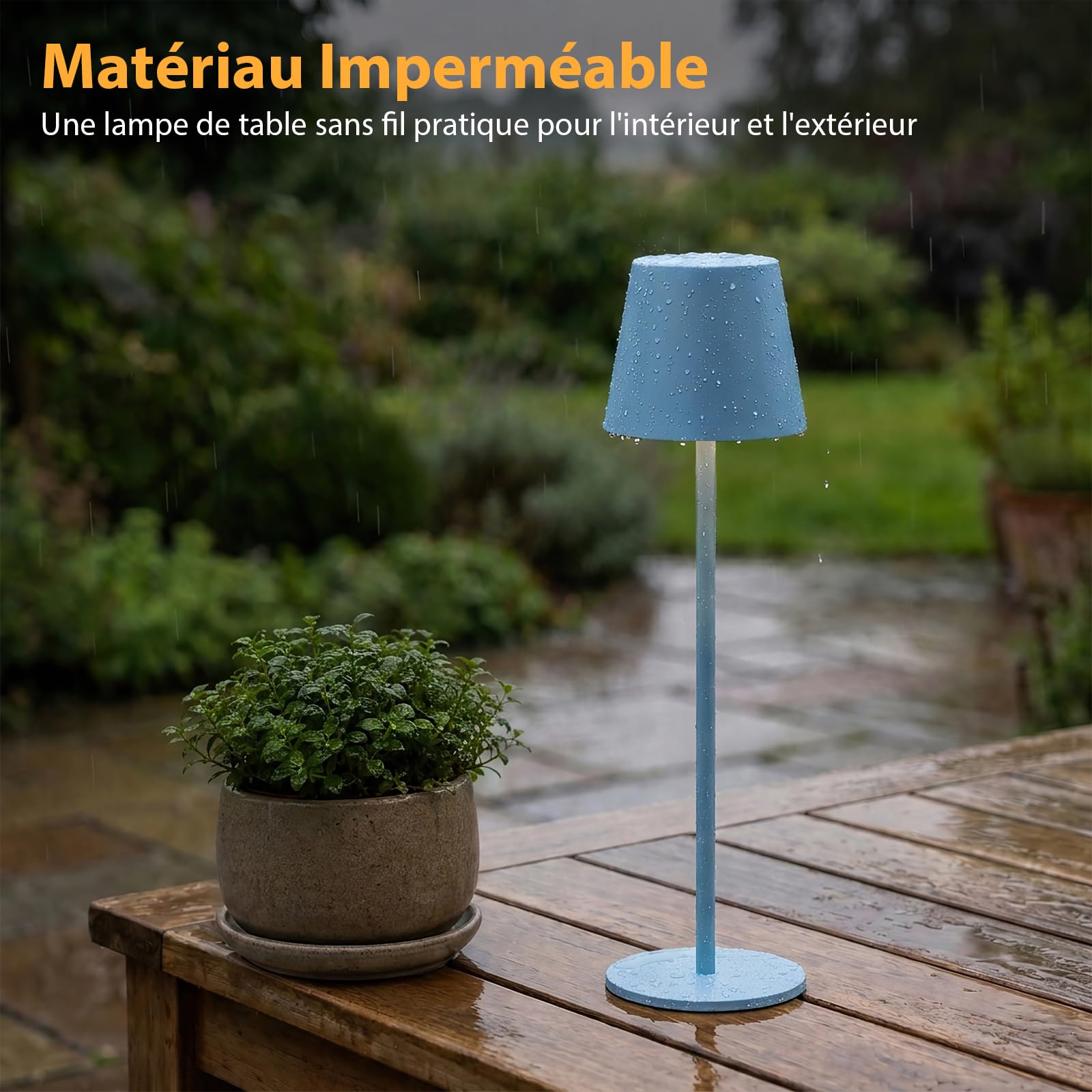 2 Pièces Lampe de Table LED Sans Fil pour Extérieur Intérieur