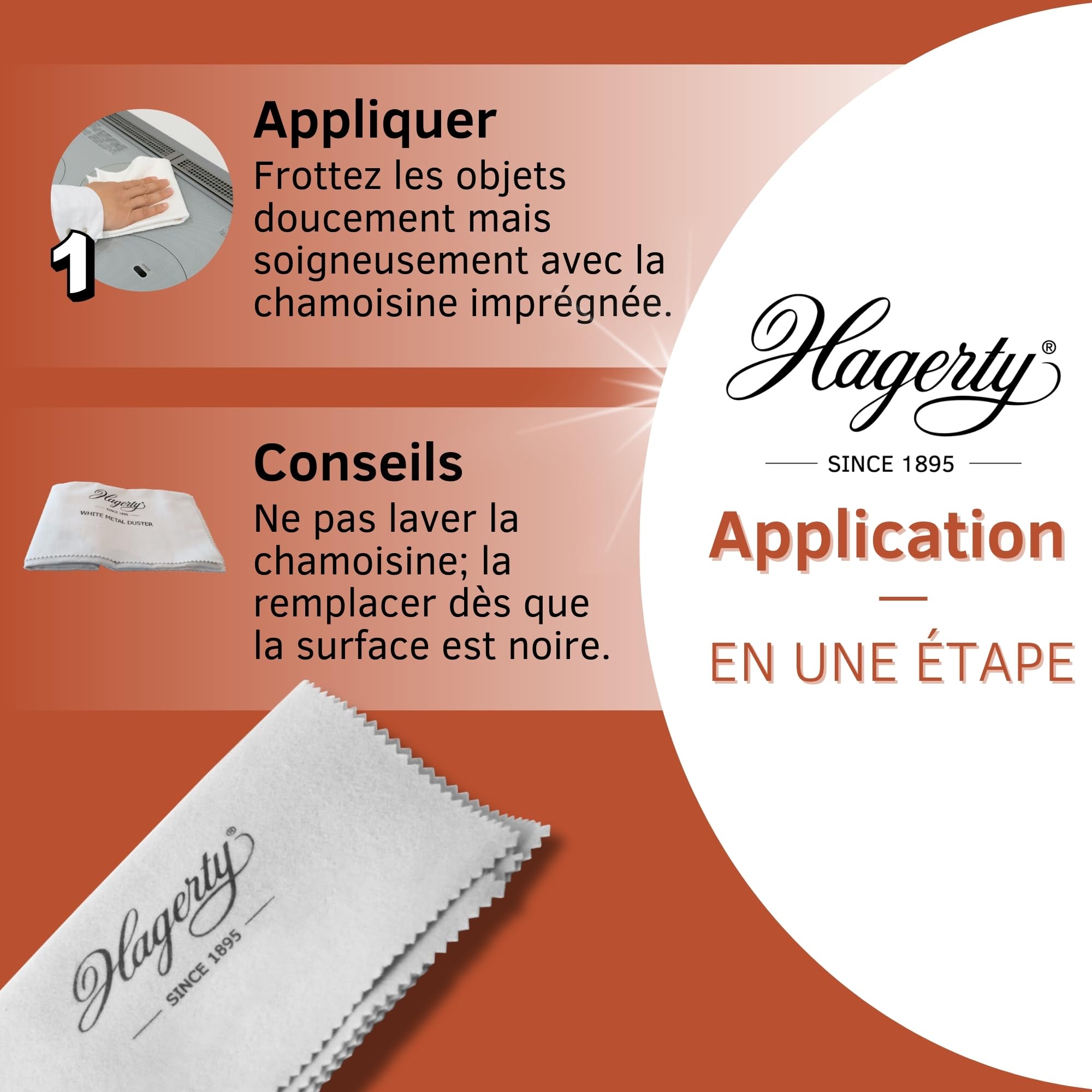 Image secondaire de Chiffon de Nettoyage en Coton Hagerty pour Métal Blanc - Effet Anti-Traces