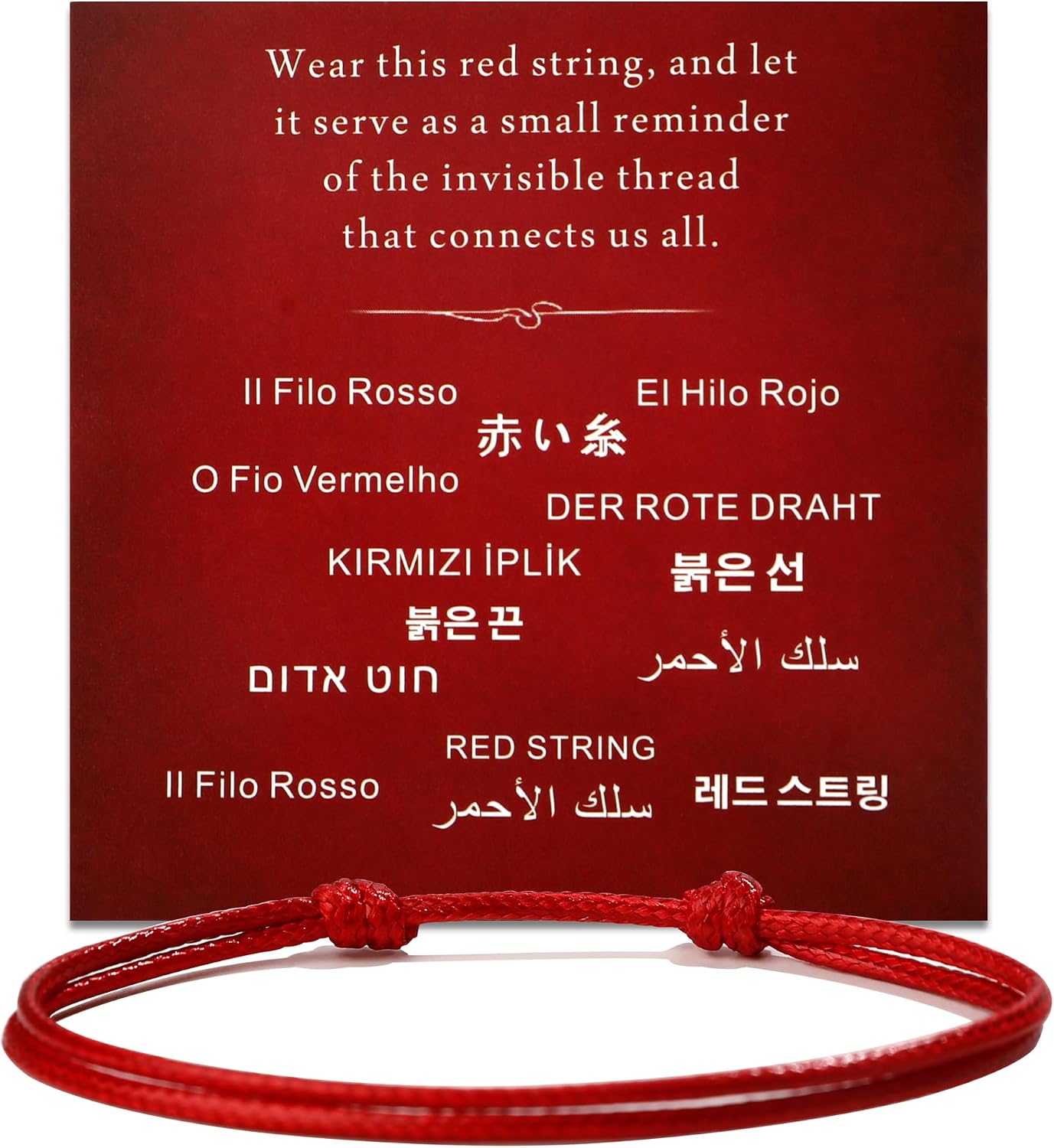 DEWEN Red String Bracelet for Men and Women, Adjustable Handmade Red Cord Bracelet, Minimalist Couples Friendship Bracelet, Symbol of Luck, Protection and Love, Meaningful Gift for Women