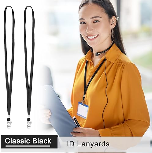 Miniatura 5 de Cordones a granel con clip para cuello plano con gancho giratorio para tarjetas de identificación