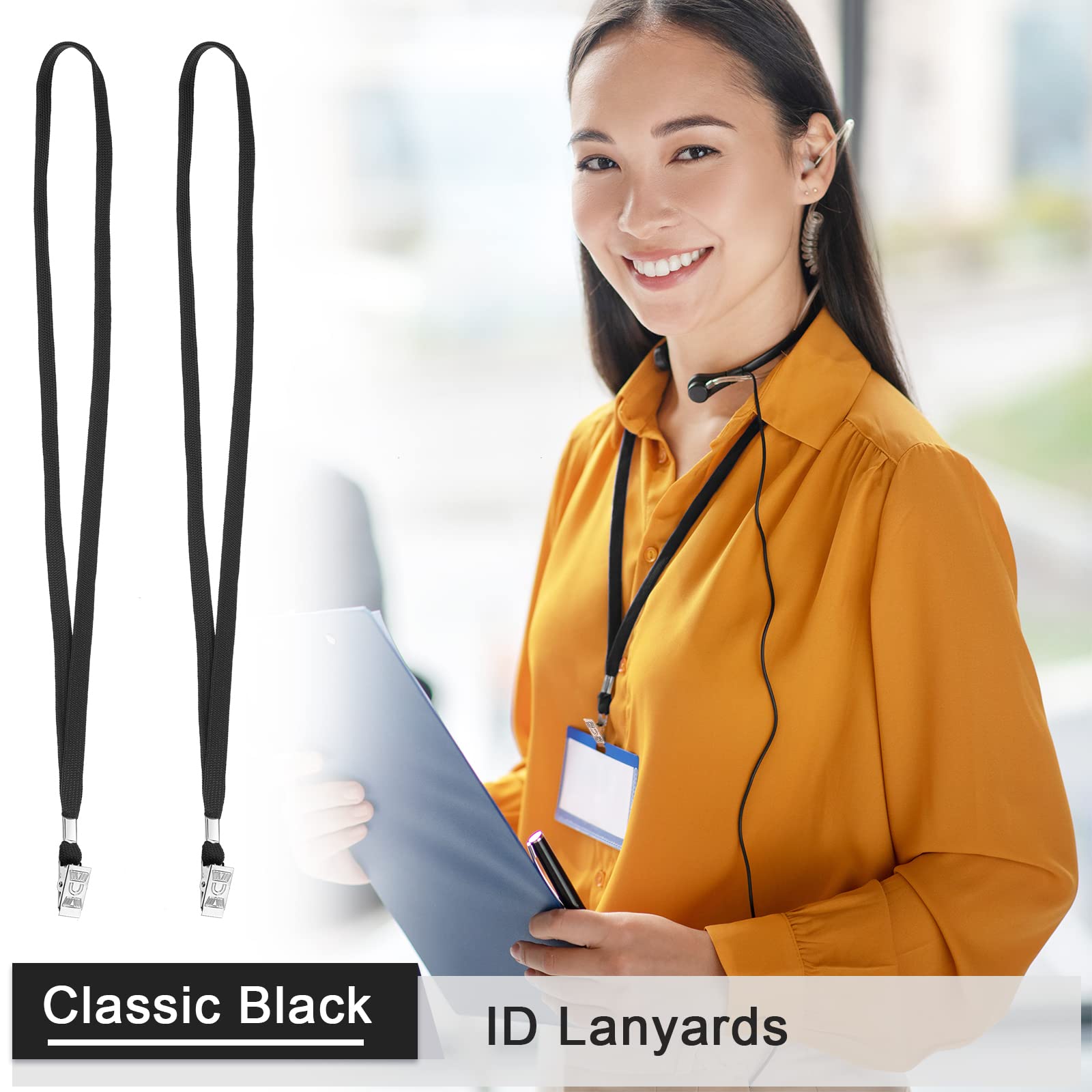 Bulk Lanyards For ID Badges - 100 Pack, Dark Blue, Swivel J-Hook, Comfortable Wear - View #7