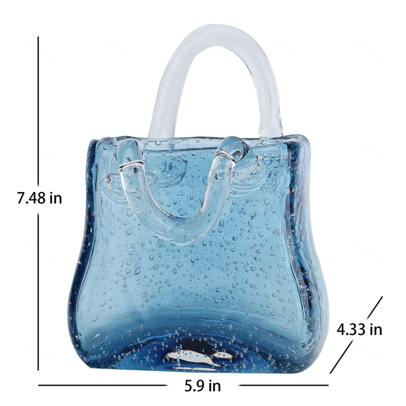 Vaso Portamonete in Vetro, Vasi Portamonete in Vetro con Manico Design Simpatico Vaso per Fiori ad Acquario in Vetro Trasparente, per Decorazioni Domestiche, Entrata, Eventi, Ufficio, Giardi