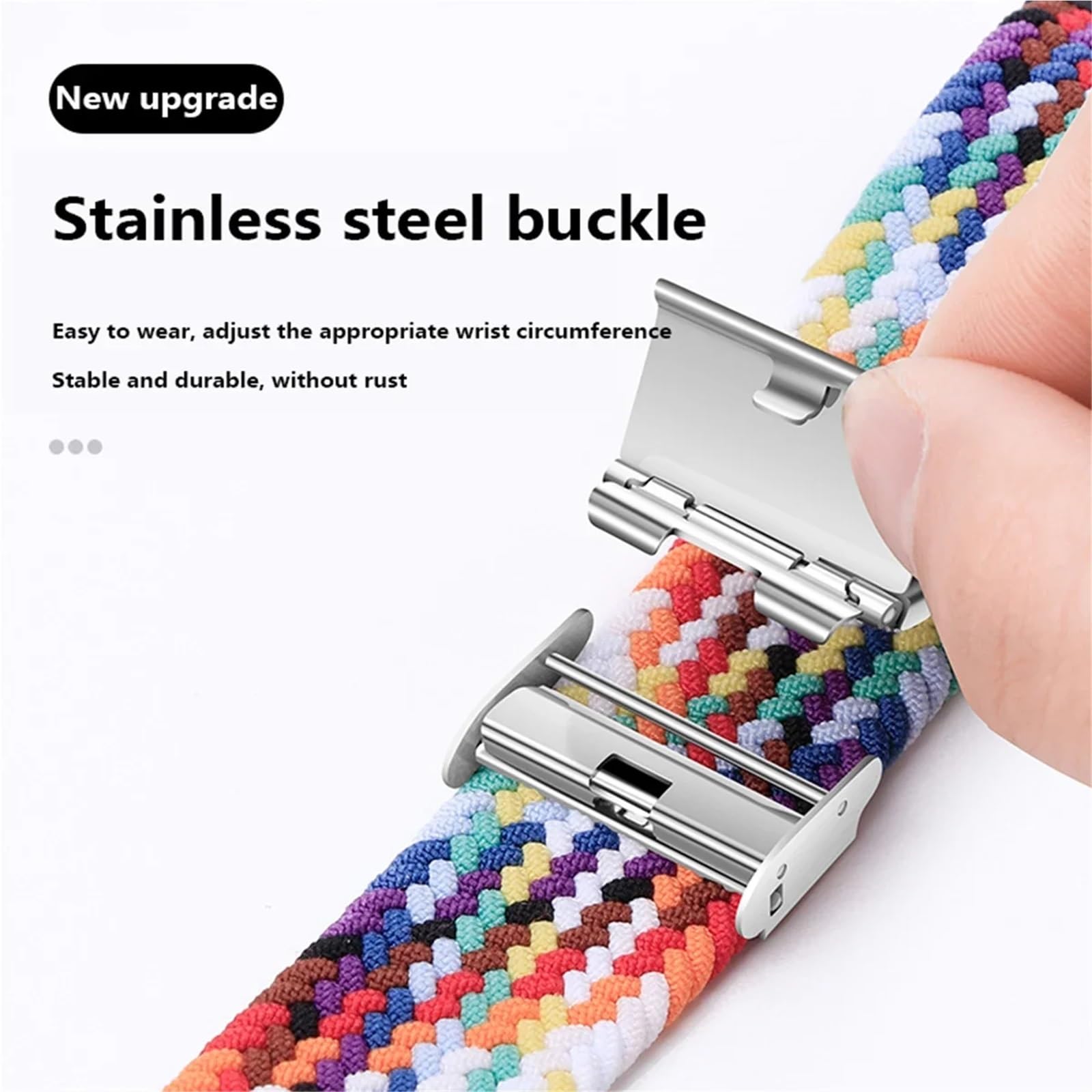 Para Galaxy Watch Ultra 47 mm Correas de reloj Nylon Elástico Trenzado Solo Loop Correa Pulsera