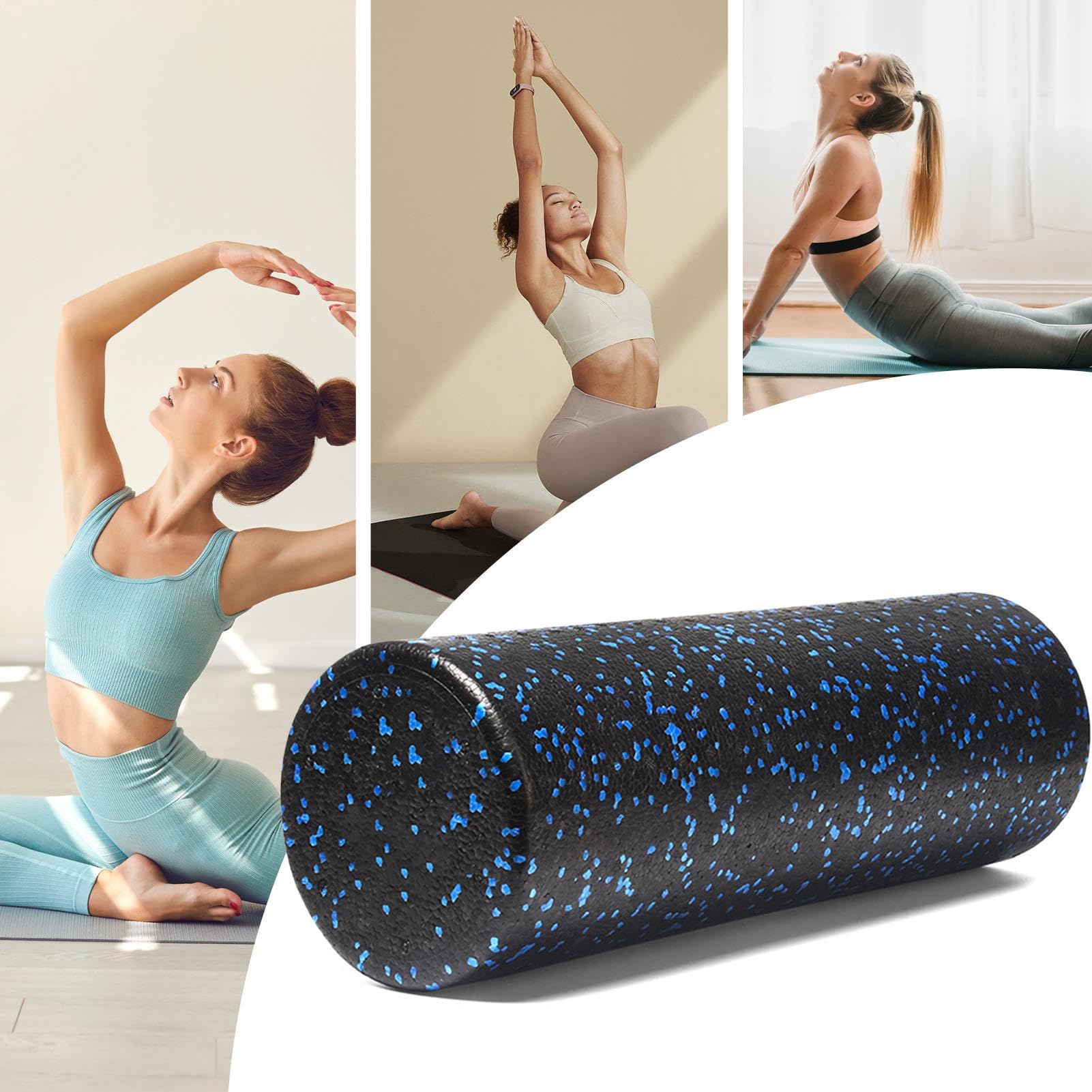 Rullo in schiuma per schiena, rullo in schiuma liscia, rullo muscolare | pratico rullo per esercizi di pilates, massaggiatore in schiuma, rullo per esercizi di recupero fitness, schiena, gambe e