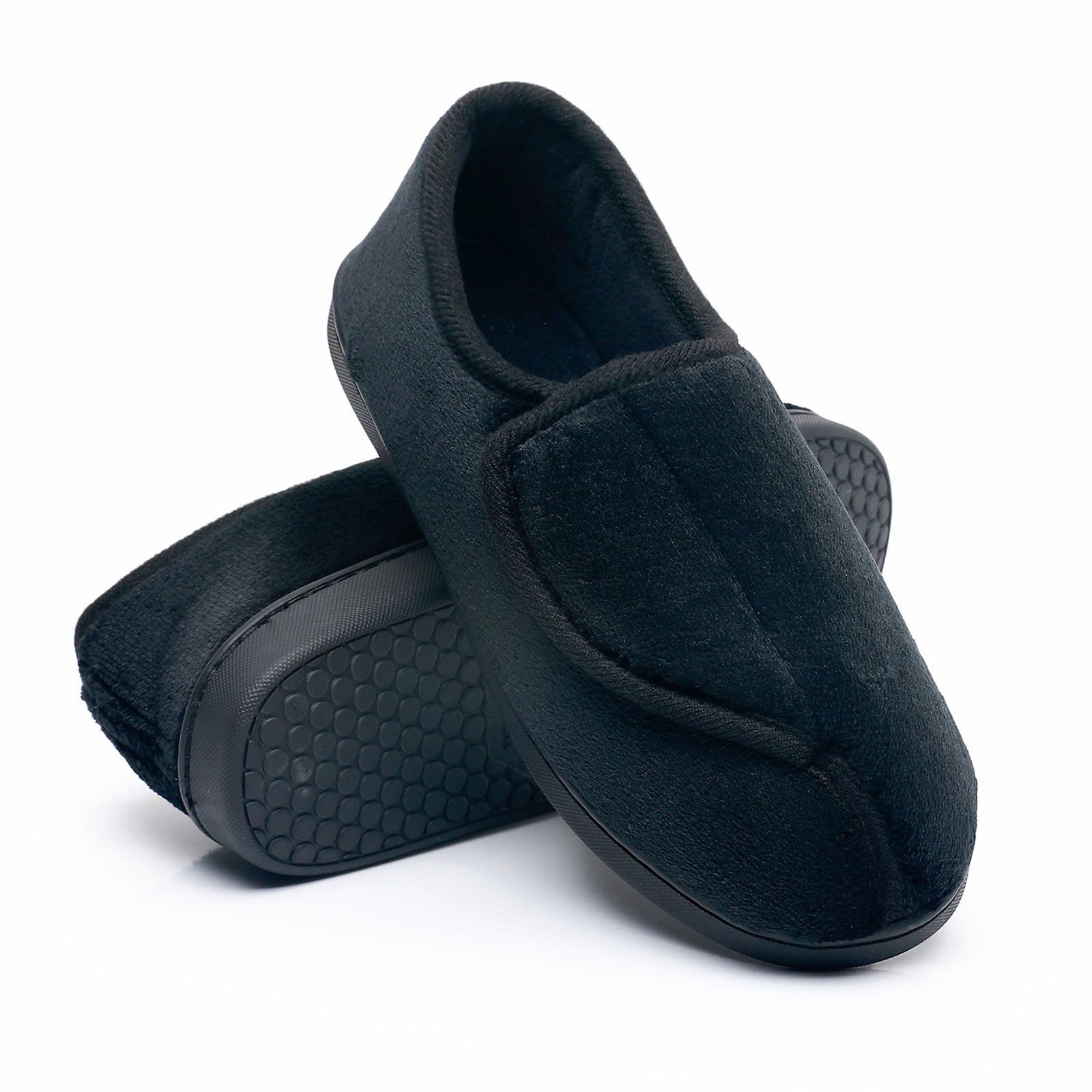 Git-up Pantoufles Diabétiques en Mousse à Mémoire de Forme pour Femmes Arthrite Œdème Chaussons Confortables Réglables Bout Fermé