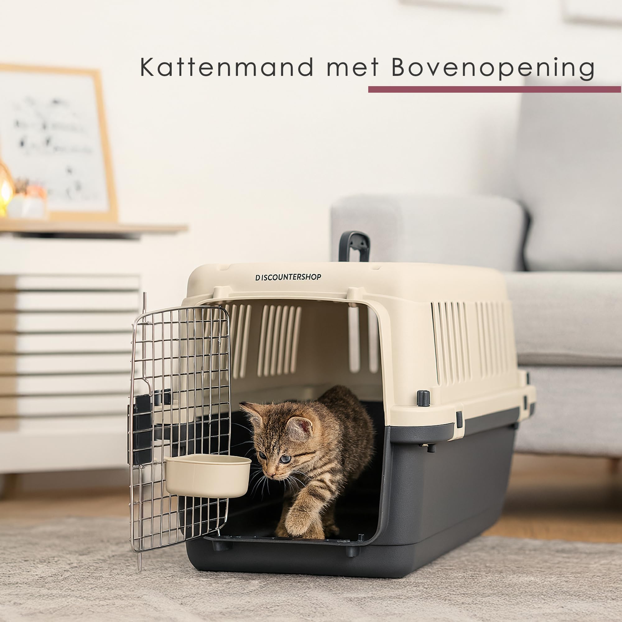 Panier de Voyage pour Chat Grand 61x41x40cm - Panier de Voyage Chat Jusqu'à 15 kg - Boîte de Transport Chat & Chien - Cage pour Chat avec Vis - Convient IATA