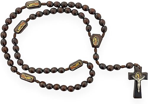 Miniatura 2 de Gigi's Classy Kids El Santo Rosario a la Virgen de Guadalupe con Rosario de Madera Our Lady Guadalupe Libro de oración Rosario de madera marrón 2
