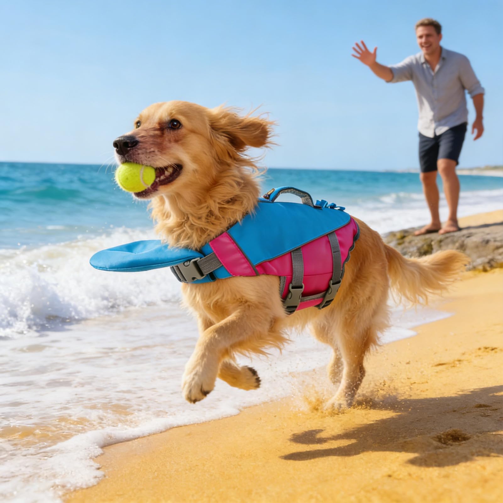 Chaleco salvavidas para perro, reflectante flotante, protector antiasfixia, chaleco de flotación para perros, suministros para mascotas, para cachorros, razas pequeñas, medianas y grandes, piscina