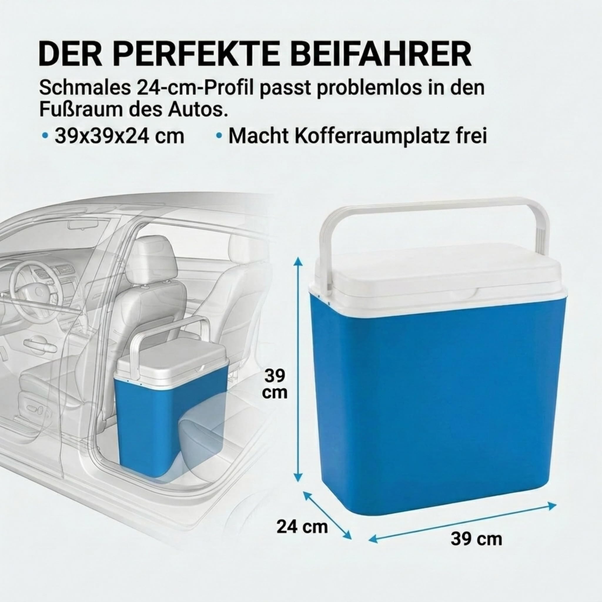 LINDER LEX Kühlbox Thermobox Warmhaltebox Picknick Camping 24 Liter Isolierbox bis zu 9 Stunden kühlung
