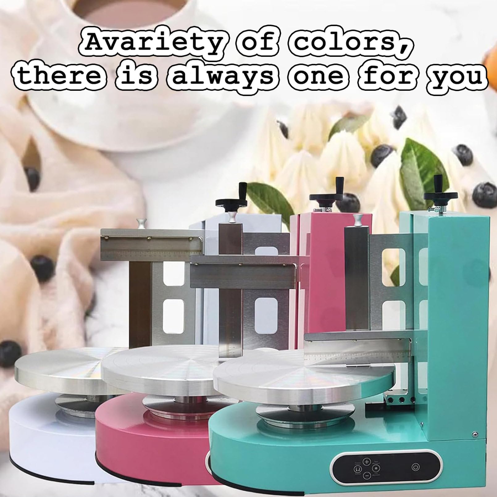 Lisseur Automatique De GâTeau, Machine Automatique De DéCoration De RevêTement Lisse De CrèMe De GâTeau d'anniversaire, Facile à Nettoyer, pour GâTeau De 4 à 12 Pouces,White