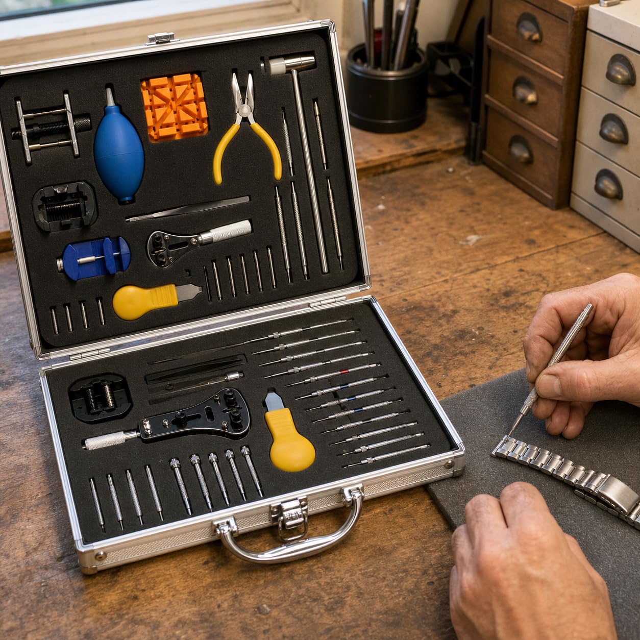 Uhrenreparatur-Set, 40-teilig, Metall