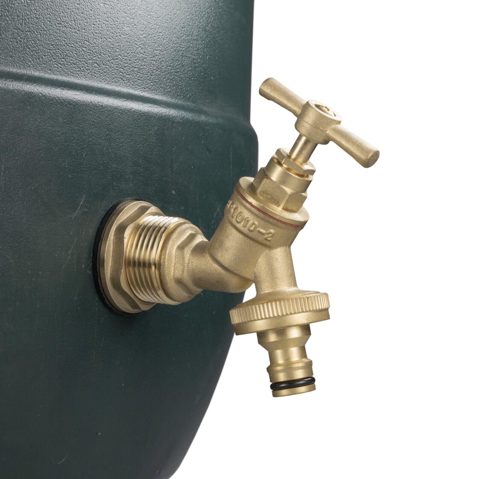 B2c Silver 3/4" Water Butt Replacement Faucet – Brass Metal Lever Tap With Uk Bib Outlet & Hose Barb Adapter,Quick Connect Garden Hosepipes (Brass Bib (Quick Connector))