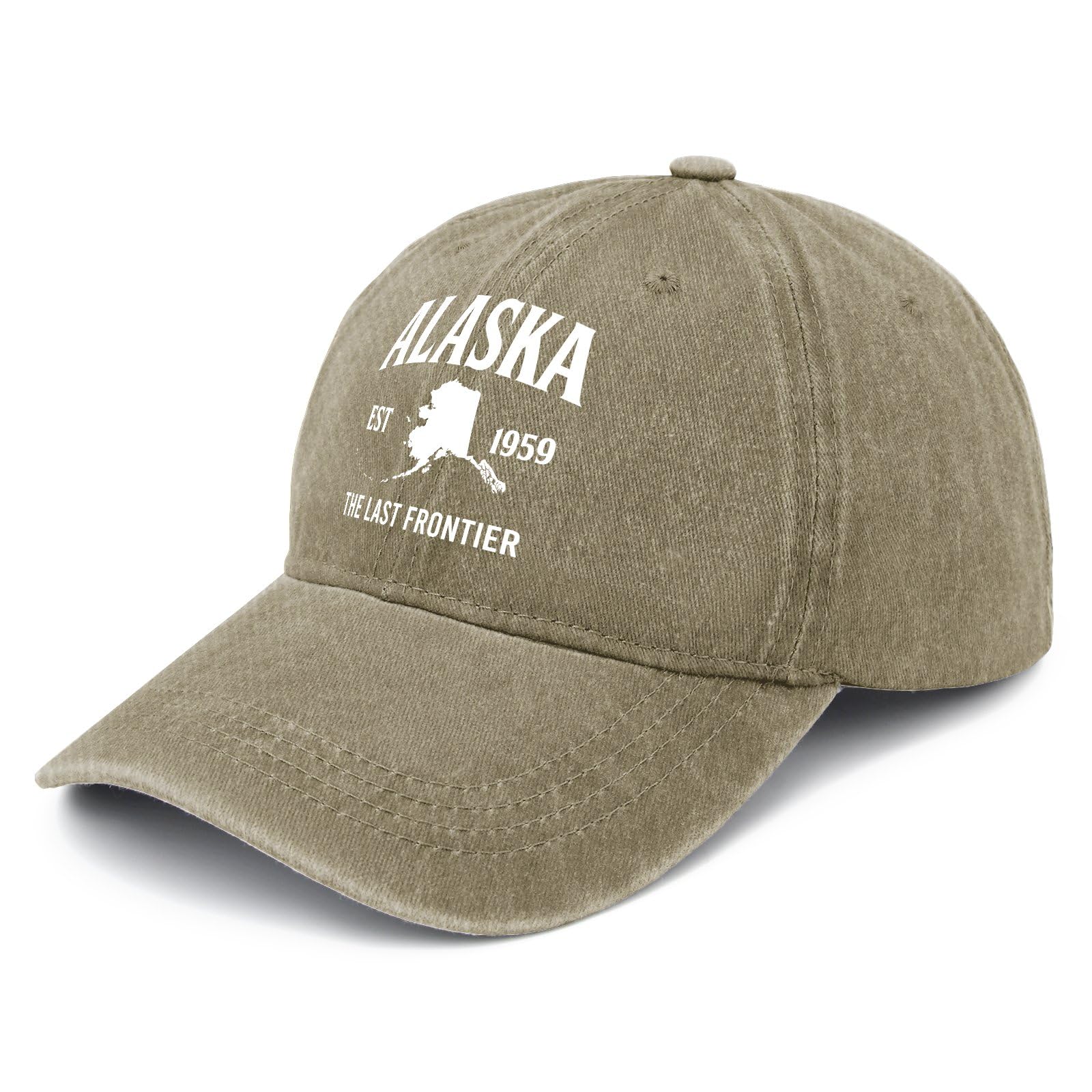 Gorra de béisbol Alaska The Last Frontier Dad para hombre, gorra de béisbol vintage ajustable, pigmento caqui 2