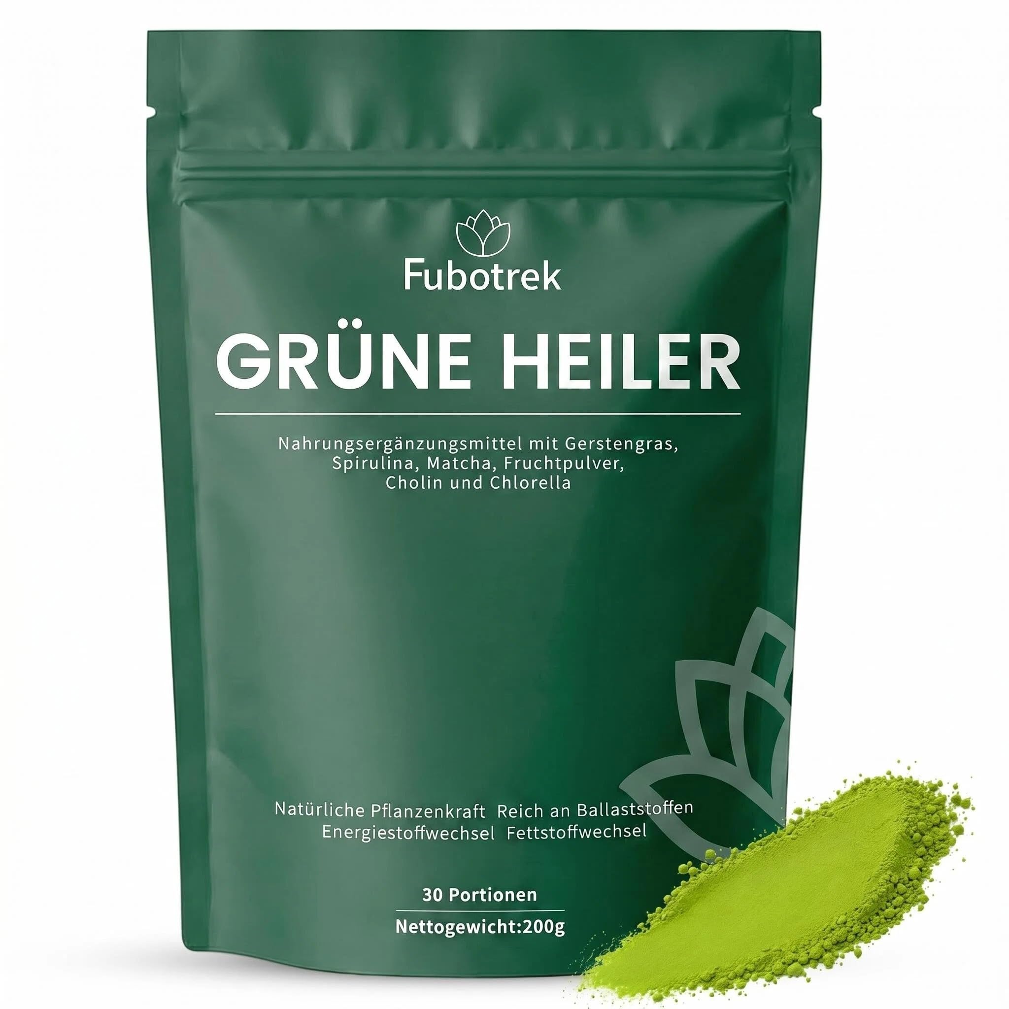 Grüne Entgiftungspulver Helfer,200g Grüner Superfood Pulver Helper Mix mit Matcha, Spirulina, Gerstengras & Heidelbeeren | Ballaststoffreich & Vegan | Greens Pflanzenpulver für Alltag & Ernährun