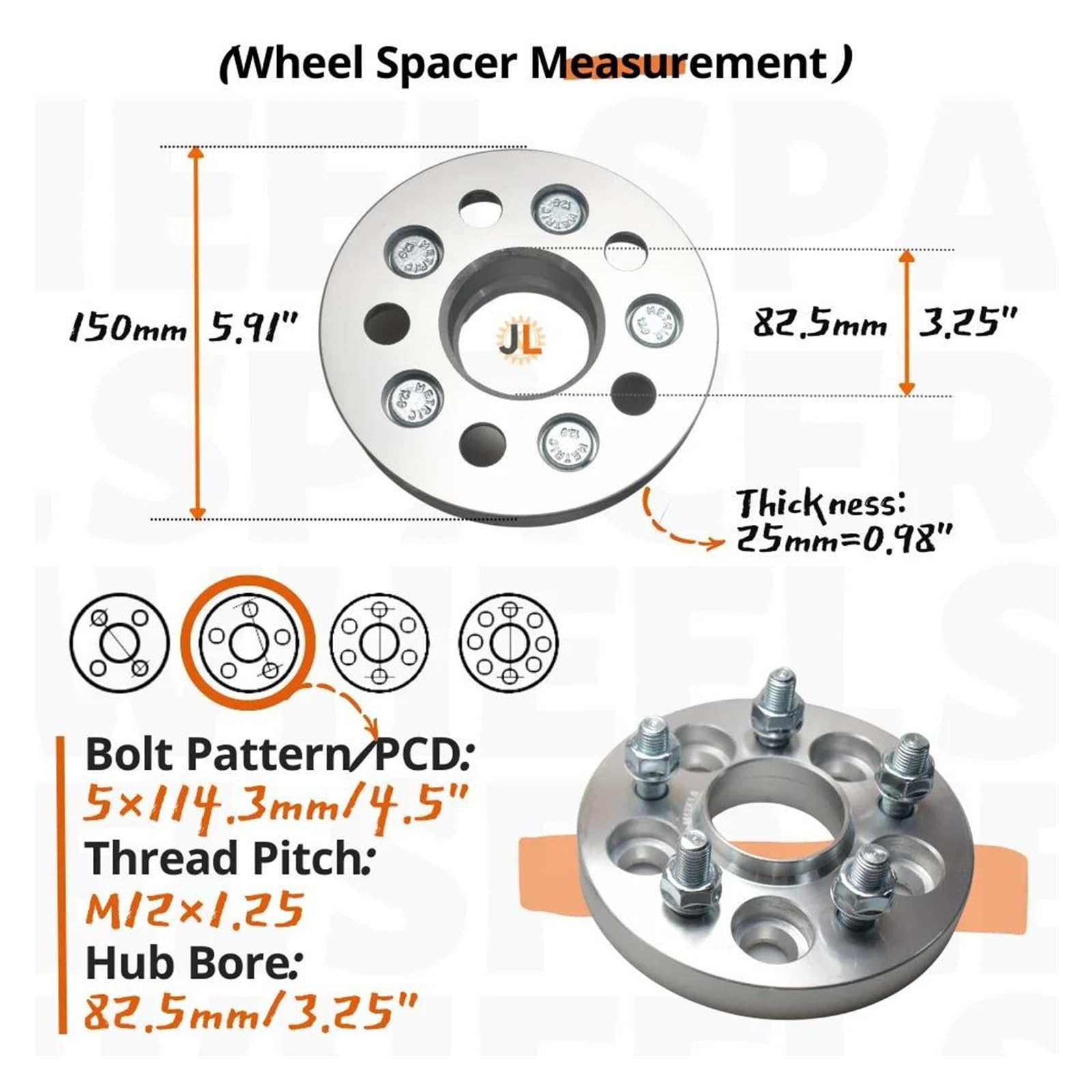 Auto Distanziali Ruote 2 Pz 25mm PCD 5X114.3 Foro Del Mozzo 82.5MM M12X1.25 Per Ford Per Mustang Per Ranger Per Explorer 5 Lug Distanziali Ruota Auto Distanziale Ruota