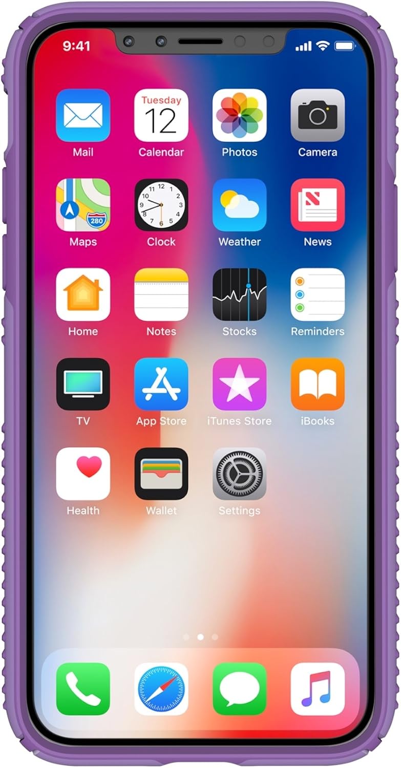 Speck Products Presidio Grip Case for iPhone XS/iPhone X, Aster Purple/Heliotrope Purple