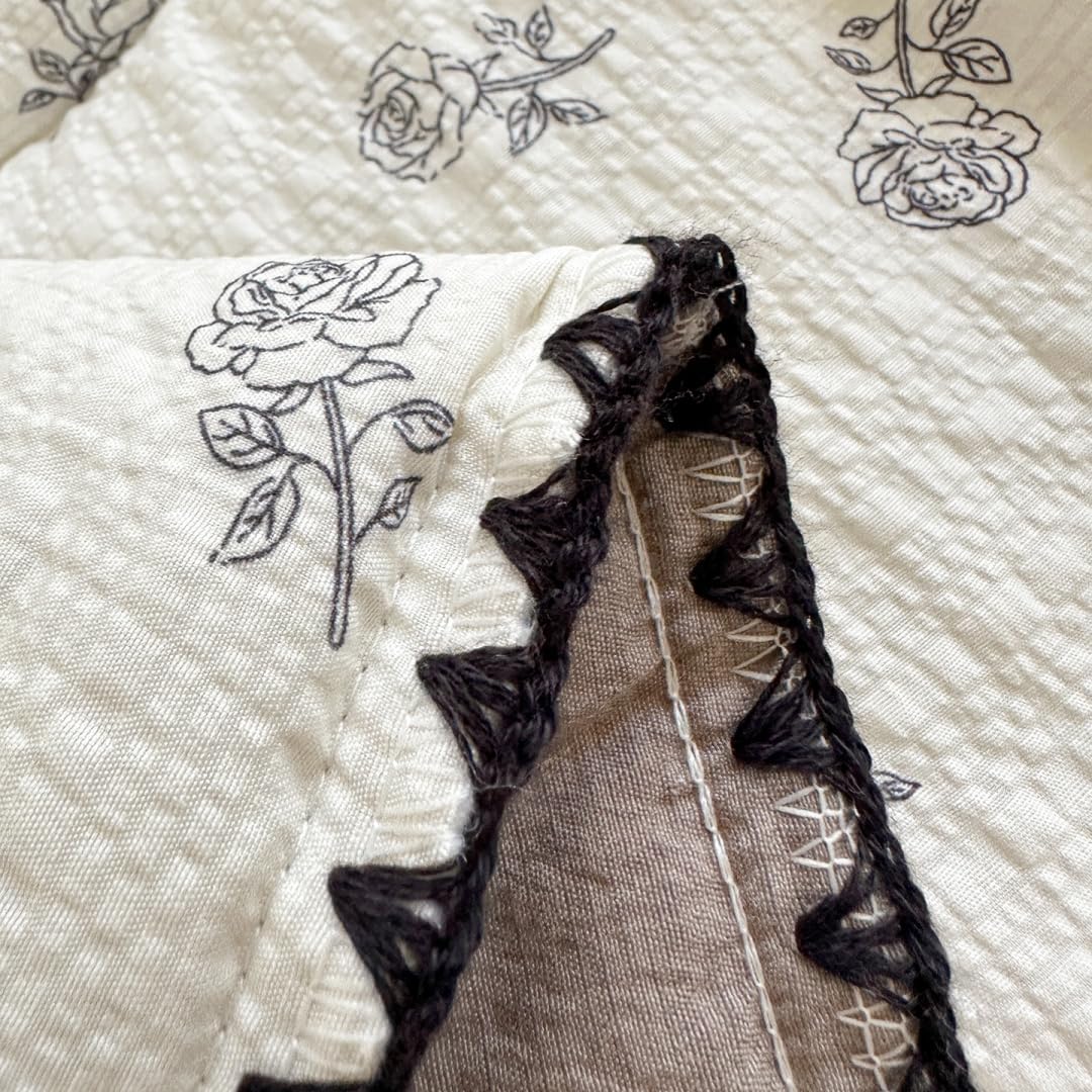 Trapuntino Copriletto Reversibile Bicolore, Coperta Leggera Estate Copriletti Trapunte Leggera Fresco Copriletto Trapuntato per Letto Singolo Letto Matrimoniale (Crema Grigia,200x230cm)