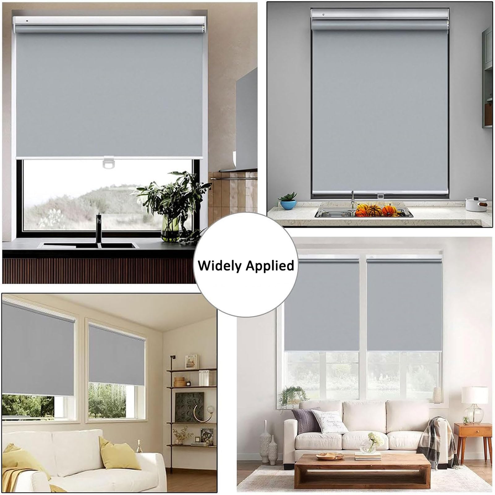 Estor Enrollable Interior, Estor Opaco Sin Cuerda, con Sistema de Parada Automática, Aislamiento Térmico y Bloqueo de Luz, Instalación en Pared o Techo (Beige W100xH100cm)