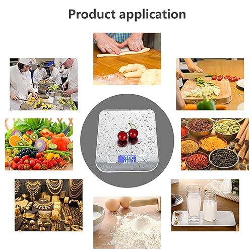 Miniatura 3 de Báscula de cocina Báscula para hornear portátil de acero inoxidable para alimentos domésticos Medidor de gramo de peso digital de frutas Báscula