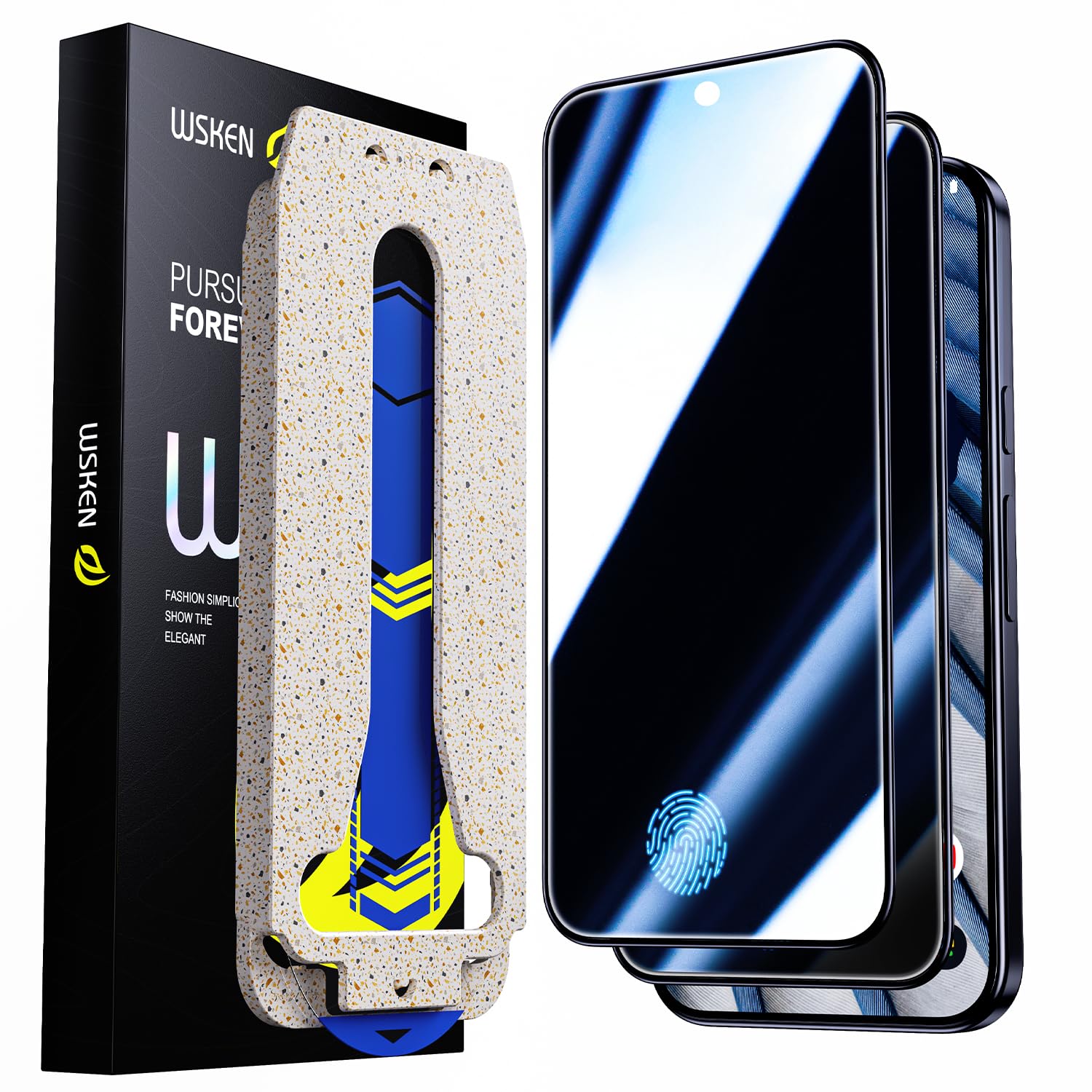 WSKEN for Google Pixel 11 Pro XL Privacy Screen Protector - 25°Anti Spy | [2 Pack] 9H+ Tempered Glass, Military Grade Shatterproof, Bubble Free Auto-Dust Removal, Case Friendly, Easy Installation Global Recycled Standard Global Recycled Standard Global Recycled Standard