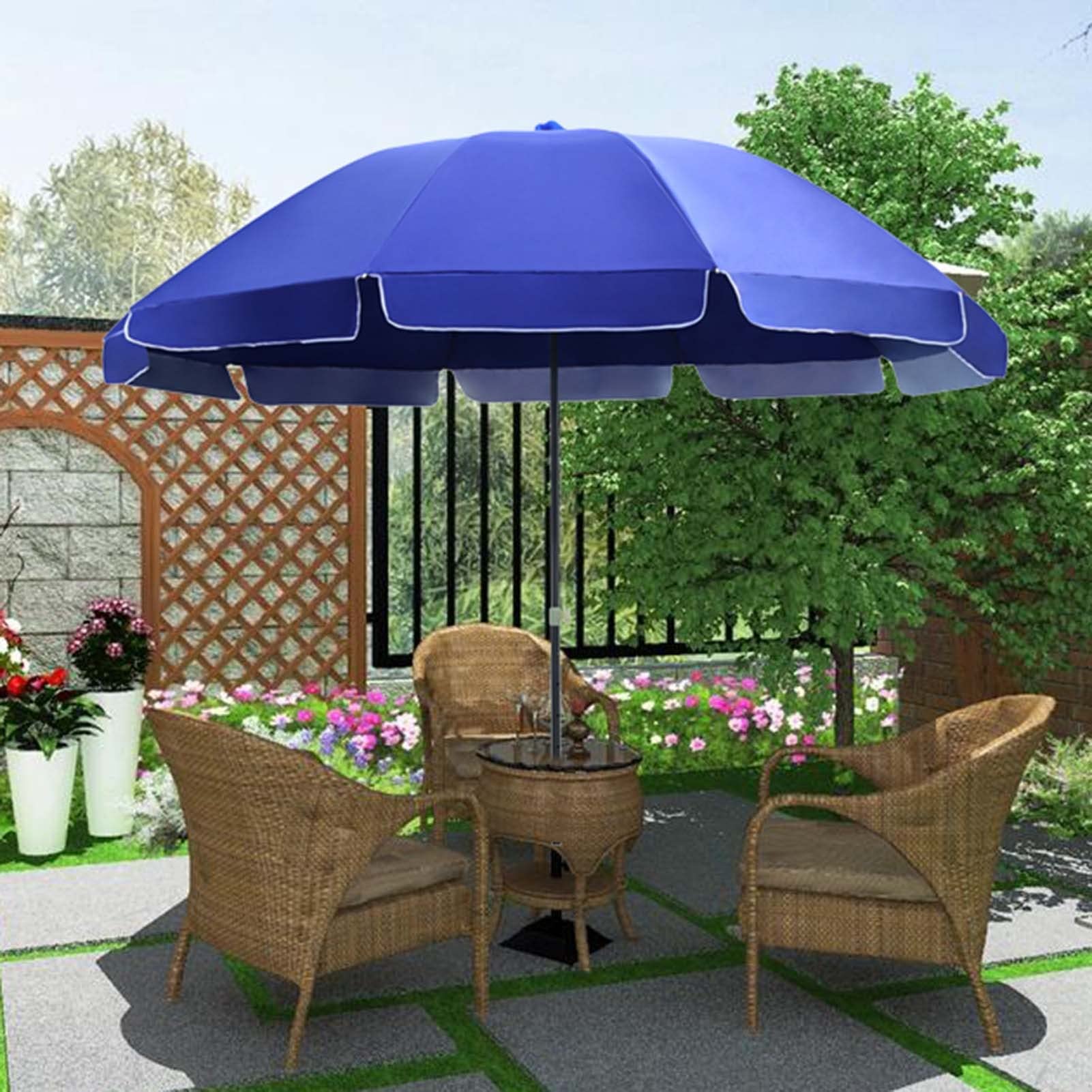 Ombrellone da Giardino, da Balcone, da Spiaggia, da 2,6 m, in Acciaio, Regolabile in Altezza, Impermeabile e con Protezione Solare, da Tavolo, per Giardino, Piscina, Prato.,