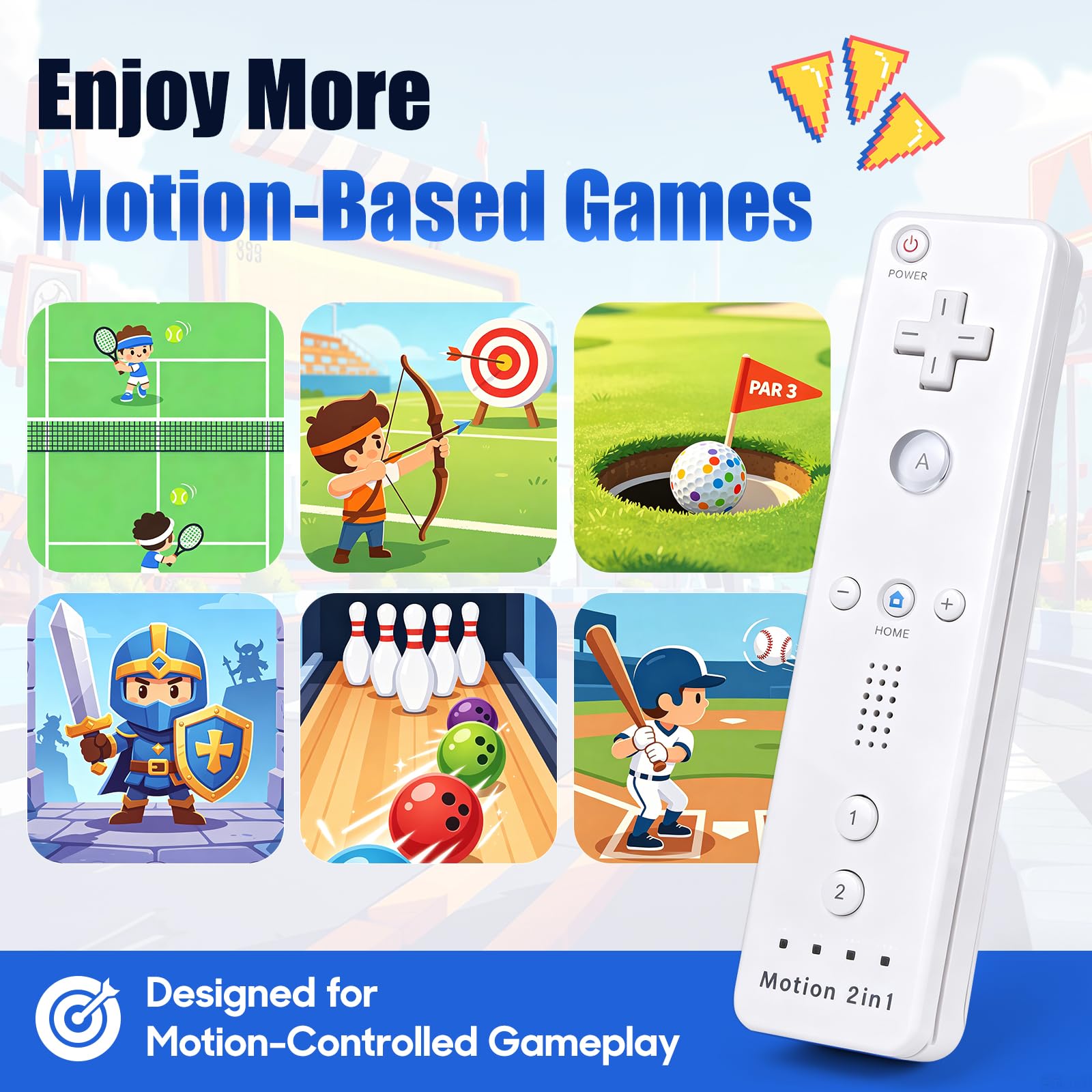TechKen drahtlose Fernbedienung und Nunchuck,Spiel-Joysticks mit integriertem Motion Plus-Controller für Wii & Wii U 2 Weiß