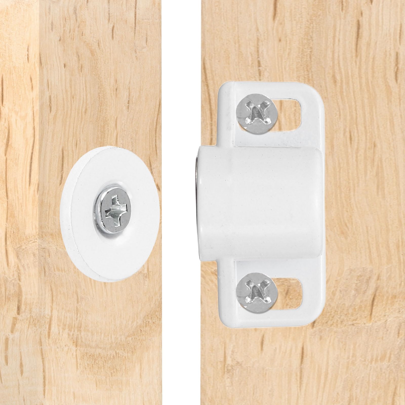 TIXIPEM Magnetic Cabinet Door Catch [8pcs] - Magnets for Closure Use for Kitchen & Bathroom Cupboard & Wardrobe & Closet & Closures & Cabinet Door Drawer Latch - [White - 1.4 in]