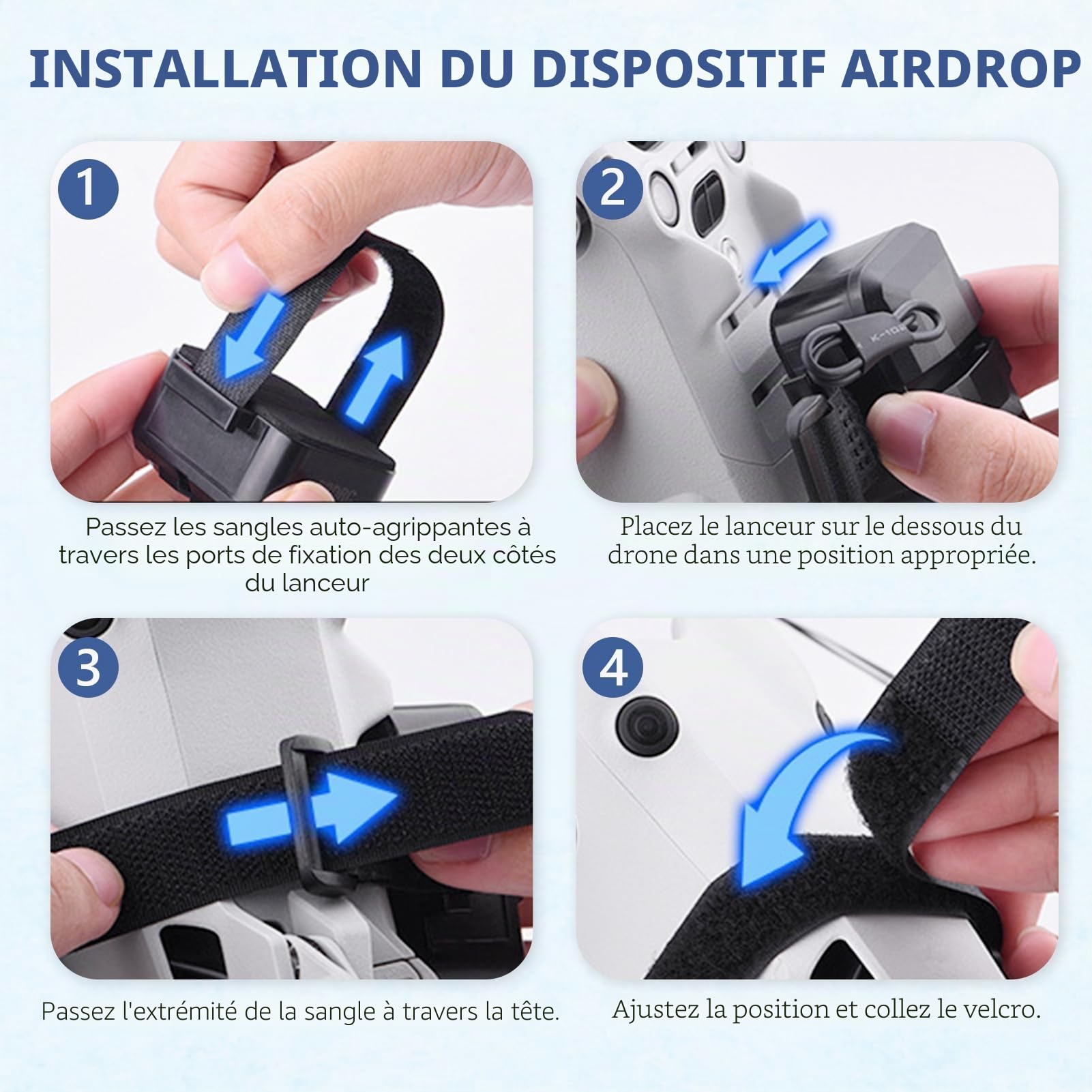 Drone système Airdrop Système de transport payant pour Mini 4 Pro pour 2 3 Air 3 Accessoires pour appât de pêche Mariage Fête Drone Besoins de sauvetage et appareil de