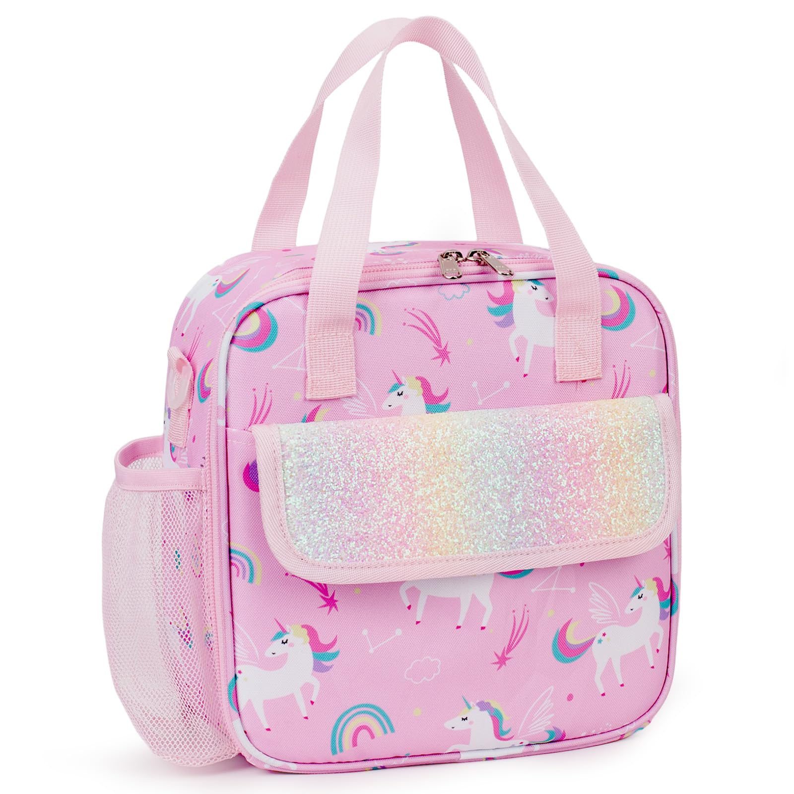 Insulated Leakproof Girls Lunch Bag Box with Shoulder Strap Back to School