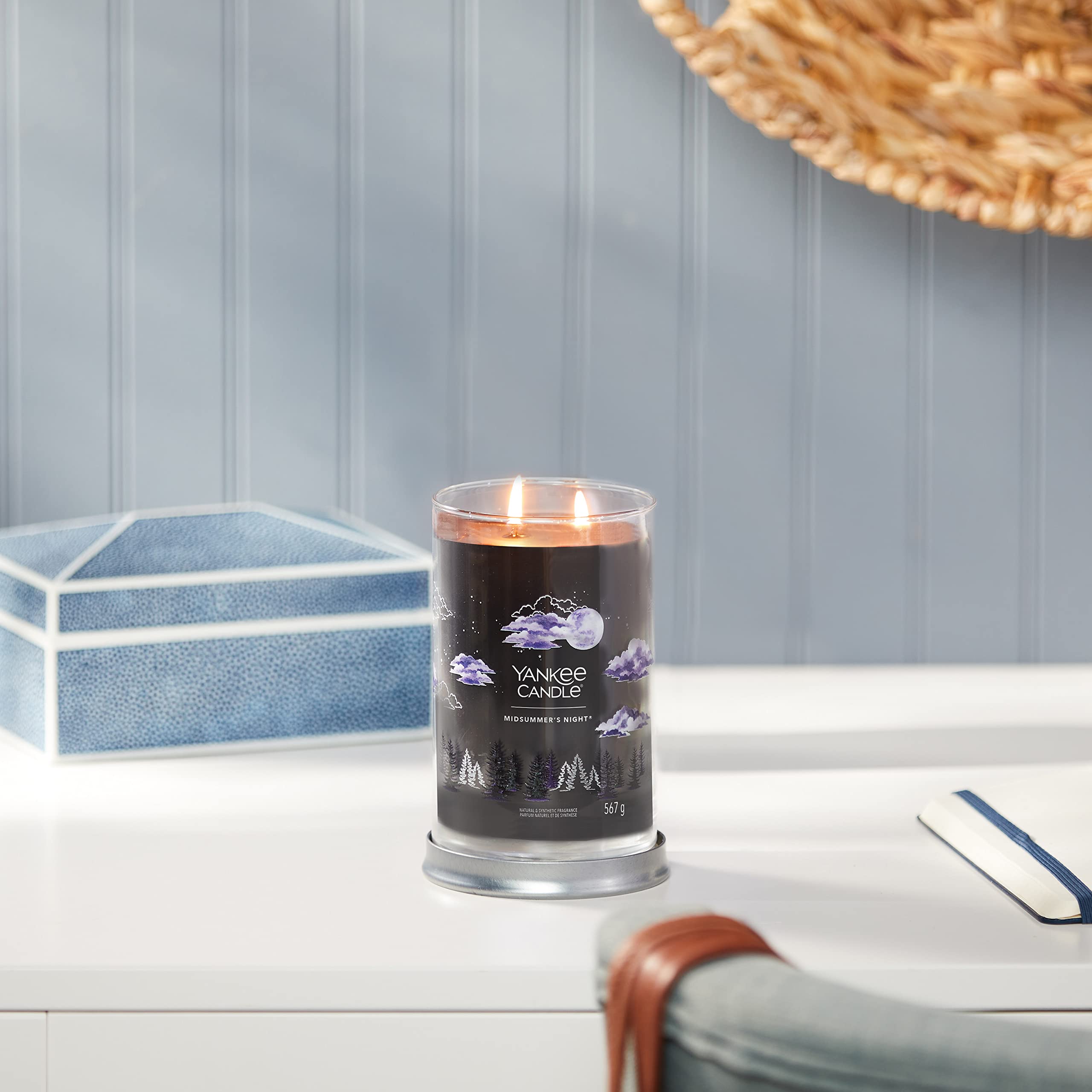 Yankee Candle Signature candela profumata | Notte di Mezza Estate in tumbler grande | Candele di miscela di cera di soia lunga durata | regalo perfetto per le donne