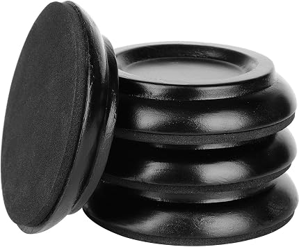 Eison Piano Caster Cups for Upright Piano Wooden Piano Caster Piano Leg Floor Protectors with Non-Slip & Anti-Noise Foam Hardwood Floor Protectors, Set of 4, Black
