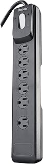 Woods 41494 Surge Protector With Safety Overload Feature 6 Outlets And 4 Ft Cord For 1440J Of Protection, 4 Foot, Black