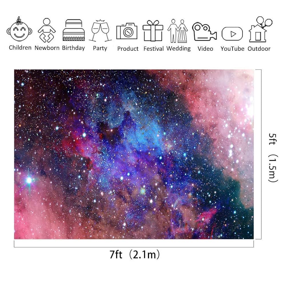 Amazon | BUTFOBCA 7 x 5フィート 宇宙の背景 星空の