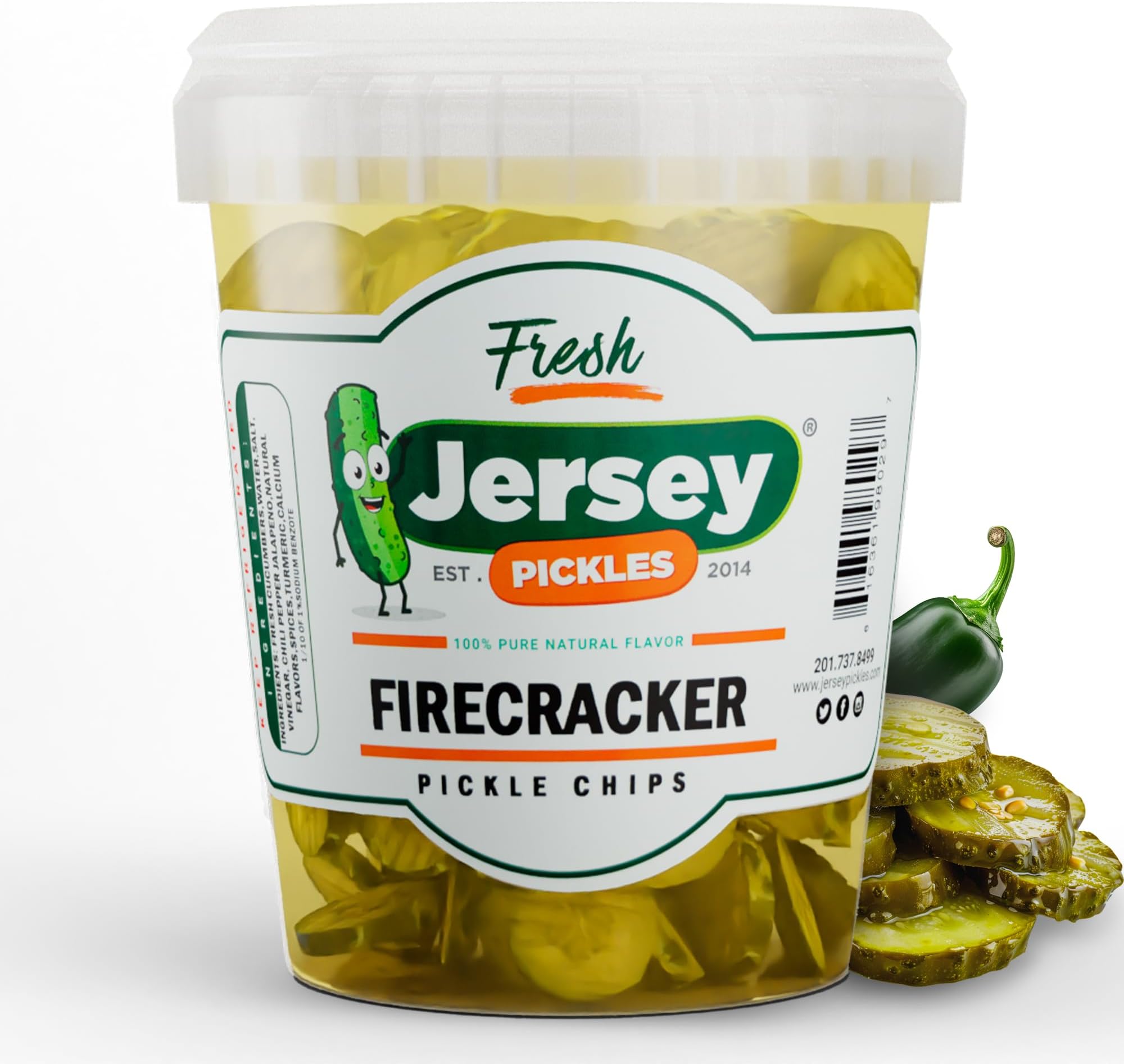 Firecracker Mild Hot Chips (Quart) - Fresh, Keto-Friendly, and Perfect for Snacks, Sandwiches, or Salads – The perfect Pickle Jars Cornichon for Families or Gatherings