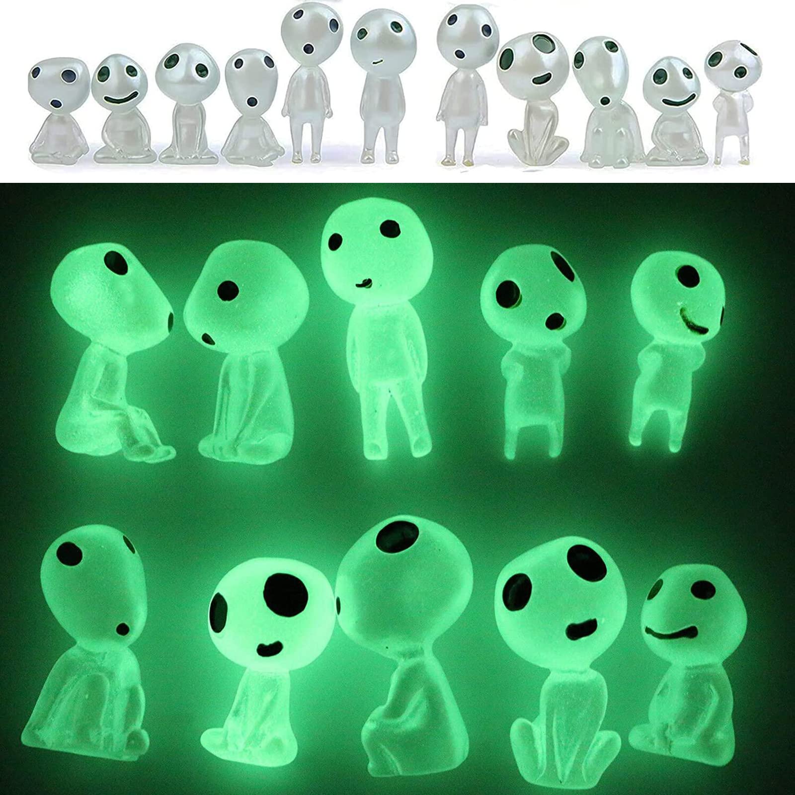 10pcs Garden Statue Accessories Glow in Dark Tree Elves Garden Decor Different Luminous Ghost for Outdoor Yard Patio Lawn Landscape Decor