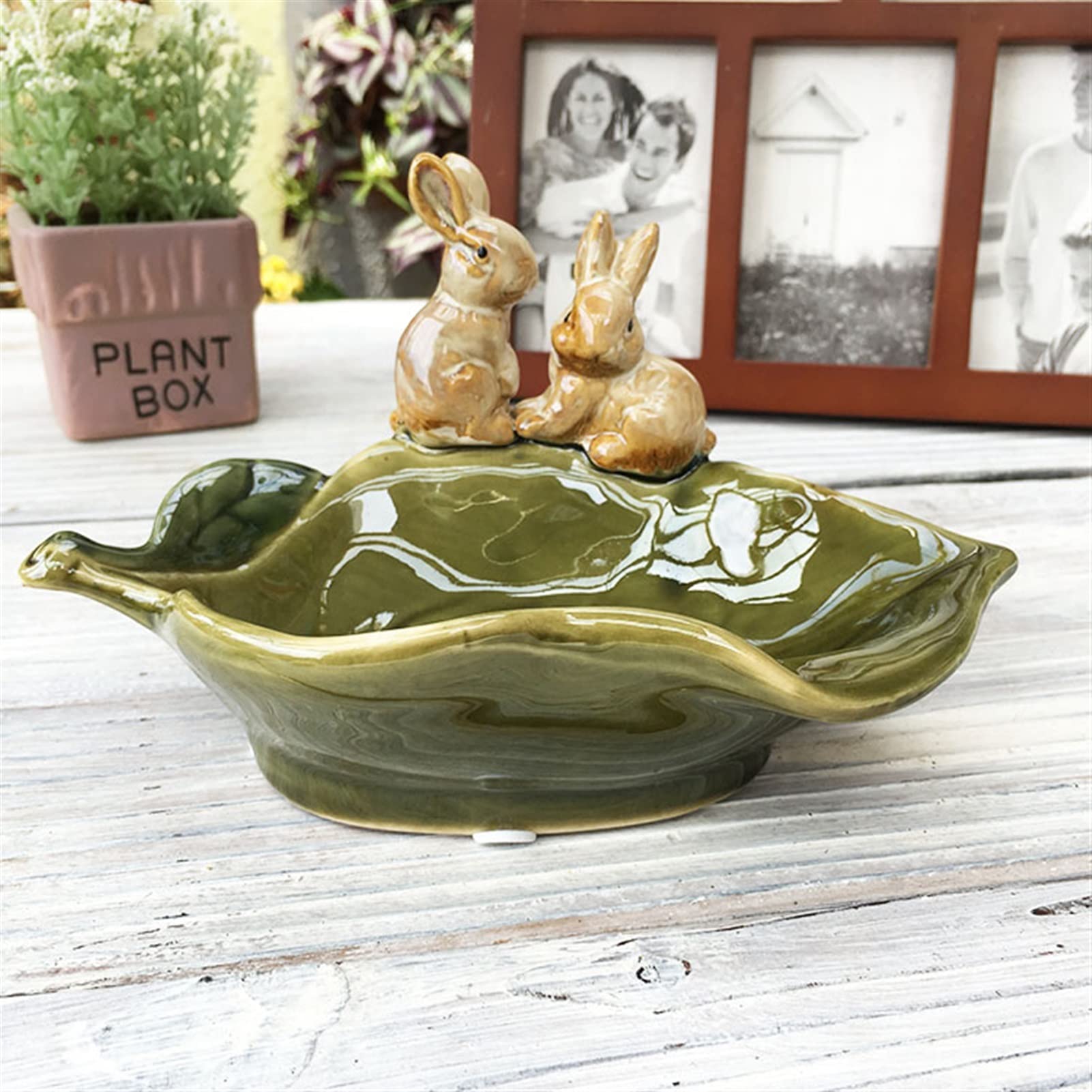 Jabonera Baño Lindo Conejito de Porcelana Amantes jabón Plato Decorativo cerámica Liebre Liebre sostenedor de jabón Adorno de baño Regalo Accesorios de artesanía Jabonera Ducha