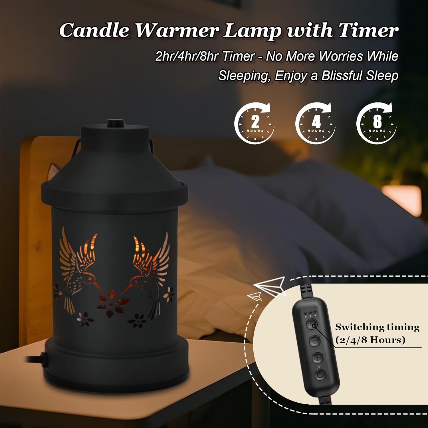 Hummingbird Candle Warmer Lamp Timer - Mothers Day Gifts for Mom, Birthday Gifts for Women, House Warming Gifts New Home Decor