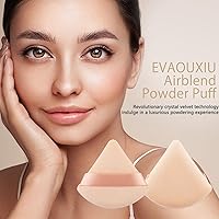 Vista 3 de 2 piezas de polvo triangular para polvo facial, esponja suave de felpa, esponja cosmética de terciopelo, herramientas de maquillaje de belleza