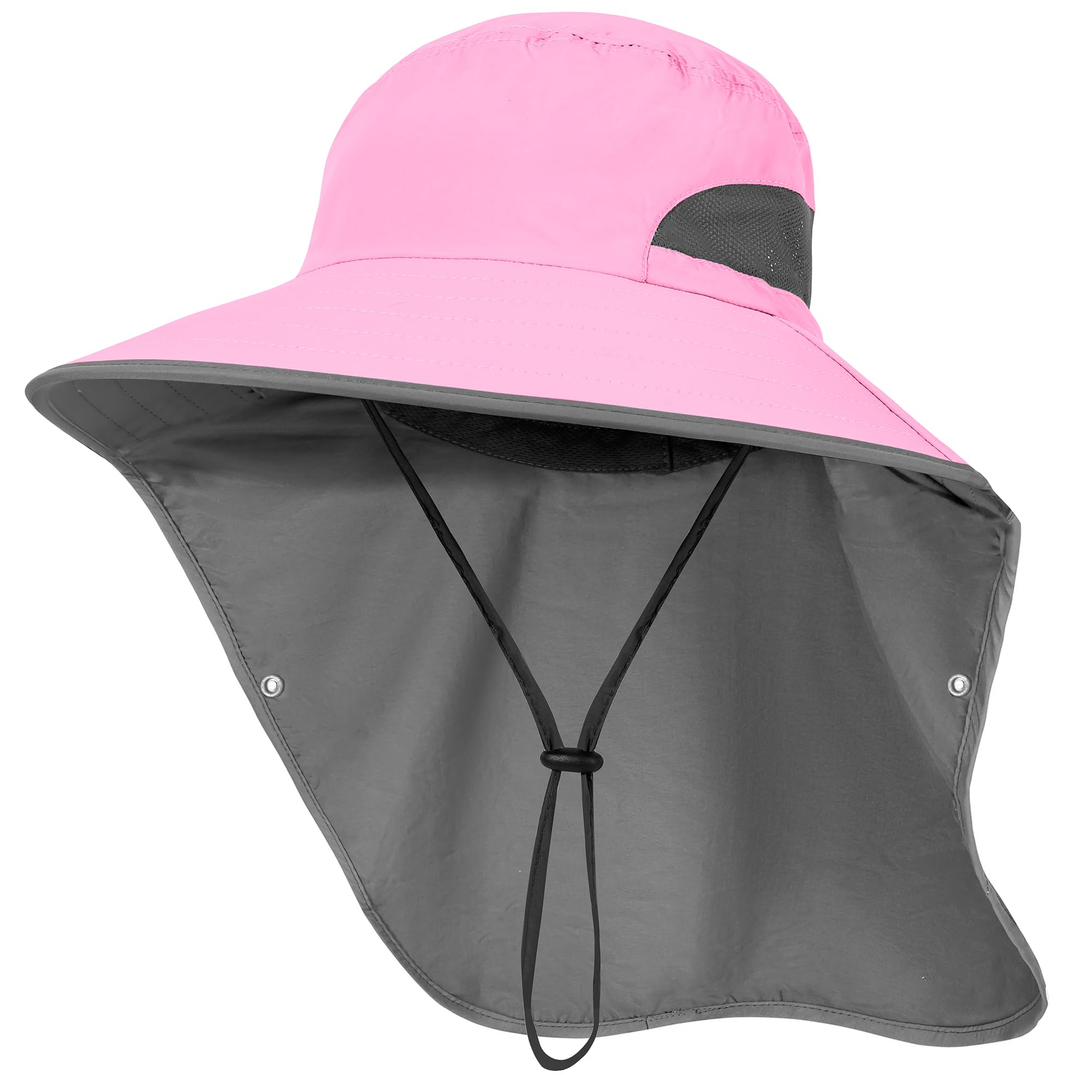 Outdoor Sun Hat Detachable Neck Face Flap UPF 50+UV Protection Visor Fishing Hats with Neck Flap for Men & Women