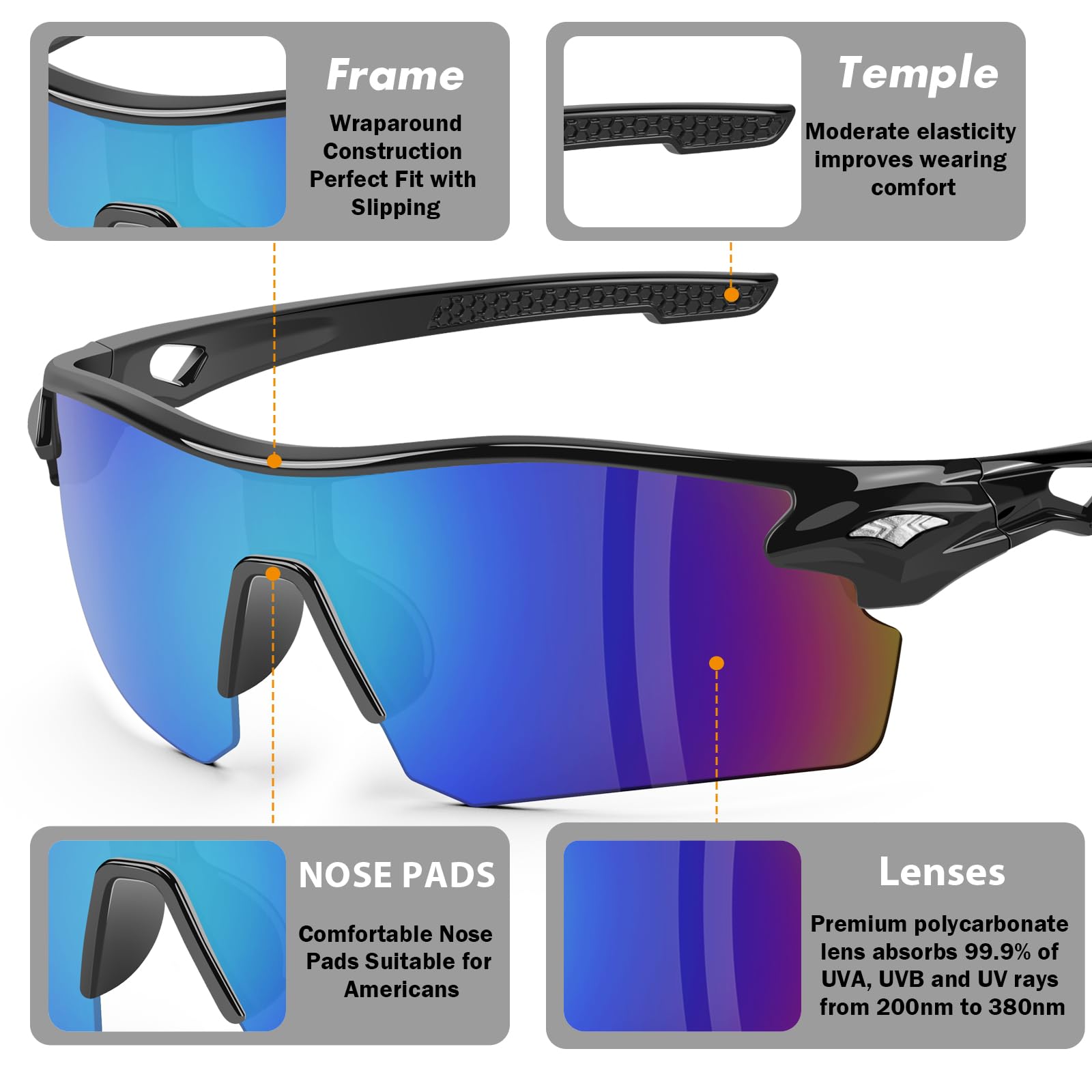 Lot de 6 lunettes de sécurité ANSI Z87.1 + lunettes de protection UV, résistantes aux chocs, anti-rayures, pour homme et femme