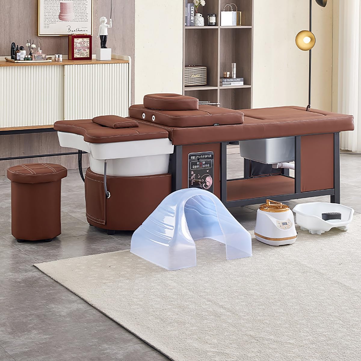 Profesjonalne łóżko szamponowe, wielofunkcyjne łóżko szamponowe do pedicure do spa i salonów kosmetycznych