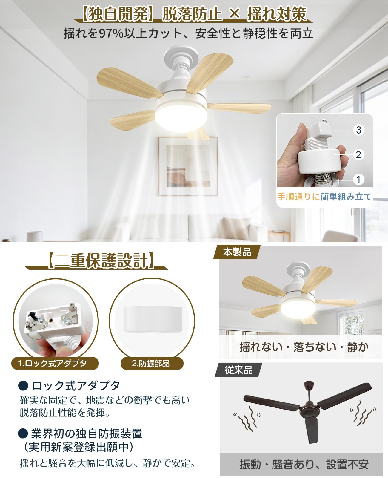 Amazon.co.jp : 【節電・目に優しい】TENKOO&YOU シーリングファン