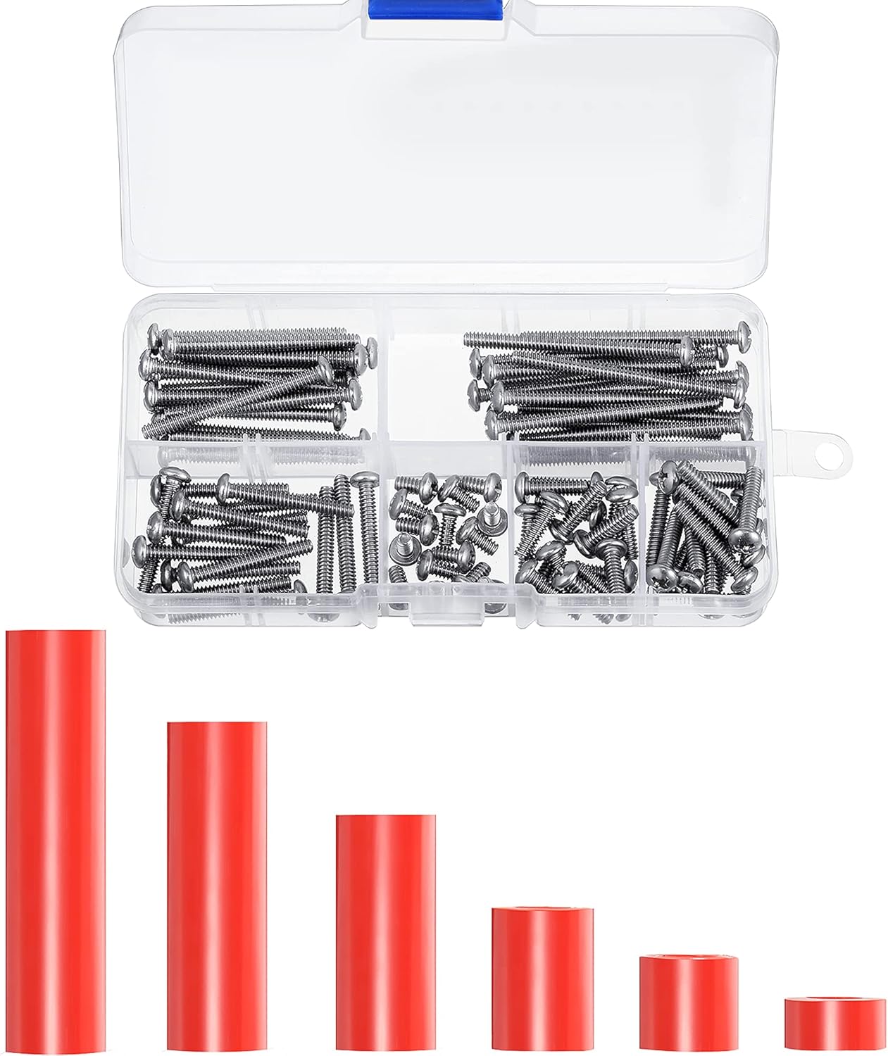 Zonon 150 Pieces Outlet Spacers Electrical Extender Kit 60 Pcs Outlet Screw Spacers and 90 Pcs 6-32 Thread Round Head Screws for Household and Industrial Electricity, 6 Lengths(Black)